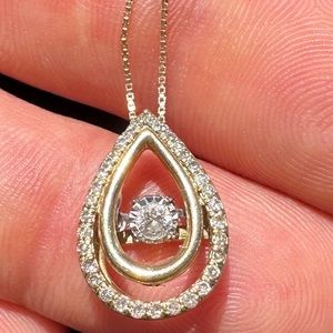 Kay Jewelers 3/4 Carat Diamond rocker pendant in 10k gold. With 10k box chain.